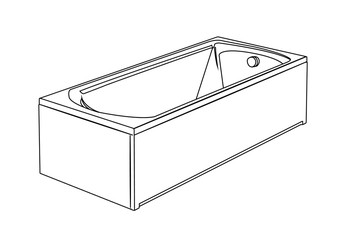 bathtub contour vector illustration isolated
