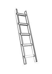 ladder contour vector illustration isolated