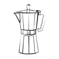moka pot contour vector illustration
