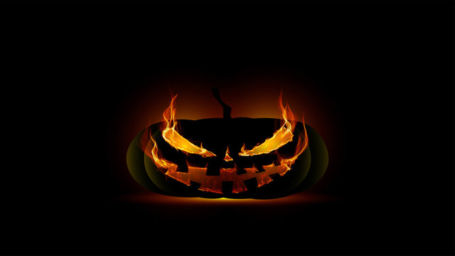 zucca halloween, fuoco, in fiamme, paura, spaventoso,
