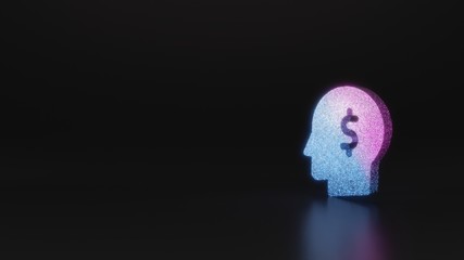 science glitter symbol of idea icon 3D rendering