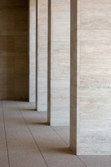 Marble columns in corridor at office building