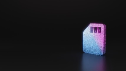 science glitter symbol of interface  icon 3D rendering