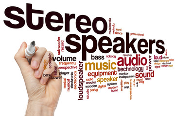Stereo speakers word cloud