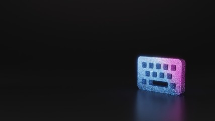 science glitter symbol of keyboard icon 3D rendering