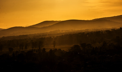 sunset in the mountains