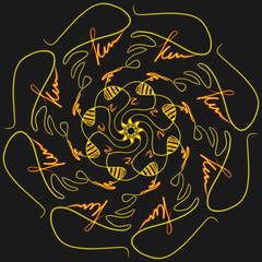 digital design of mandala oriental singh oriental pattern isolated background  art decor flame snow  creative motive 