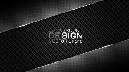 Vector design trendy and technology concept. Dark frame border dimension by carbon fiber texture and copy space on dark background, Abstract futuristic technology template.