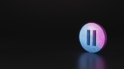 science glitter symbol of pause  icon 3D rendering