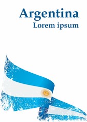 Flag of Argentina, Argentine Republic. Template for award design, an official document with the flag of Argentina and other uses. Bright, colorful vector illustration.