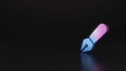 science glitter symbol of pen fancy icon 3D rendering