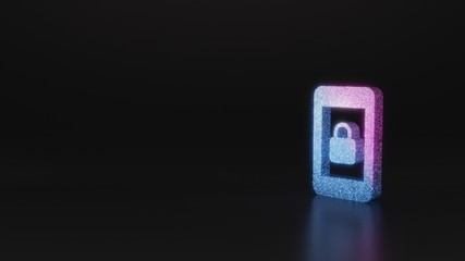 science glitter symbol of phone  icon 3D rendering
