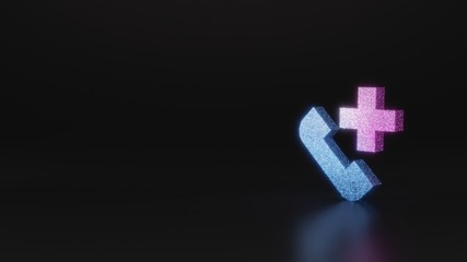 Obraz premium science glitter symbol of phone call icon 3D rendering