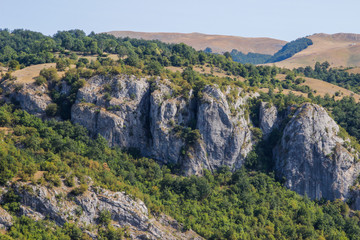 Fototapeta na wymiar Beautiful embossed cliffs in the national park Durmitor, Montenegro.
