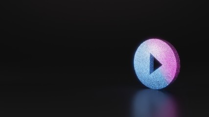 science glitter symbol of play icon 3D rendering