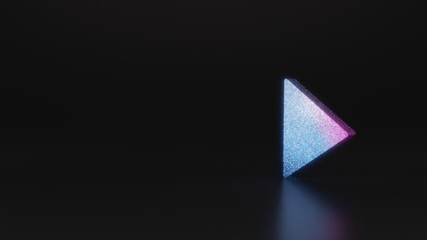 science glitter symbol of play button icon 3D rendering
