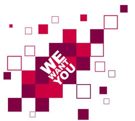 red vector banner we want you