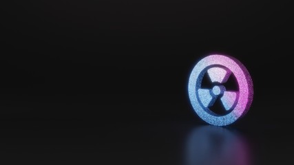 science glitter symbol of radiation  icon 3D rendering
