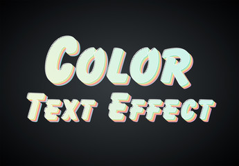 Colorful Retro Text Effect Mockup
