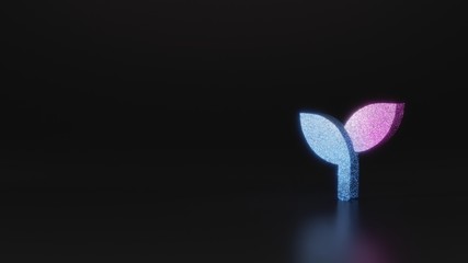 science glitter symbol of seedling icon 3D rendering