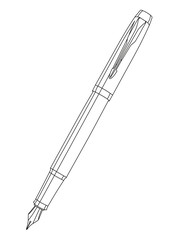 pen contour vector illustration isolated
