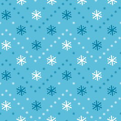 Chevron Seamless Pattern of Snowflakes. Vector Winter Traditional Holiday Wallpaper with Snow Print. Zigzag Striped Blue Background for Gift Wrapping or Textile. Christmas and New Year