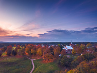 Kernave, historical capital city of Lithuania, aerial top view