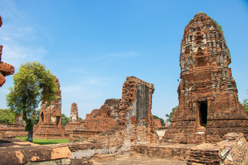 Fototapeta premium Wat Mahathat (Ayutthaya) Phra Nakhon Si Ayutthaya Historical Park, Landmarks of Thailand