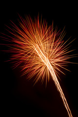 Fototapeta premium Colorful fireworks on the black sky background