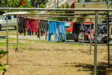 clothes in the backyard