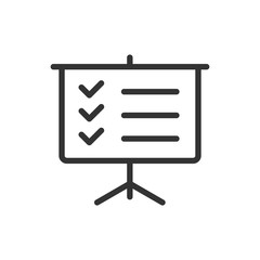 presentation board outline ui web icon. presentation board vector icon for web, mobile and user interface design isolated on white background