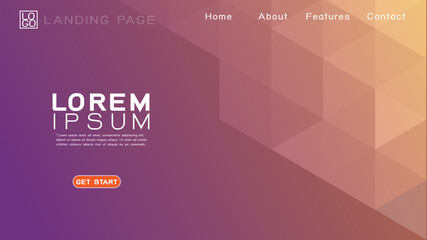 Obraz premium Landing page template with abstract colorful gradient geometric and modern overlapping background. Vector illustration