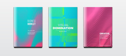 Set of corporate booklet covers or magazines and presentation books