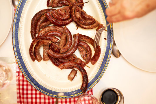 Boerwers sausages served at the table