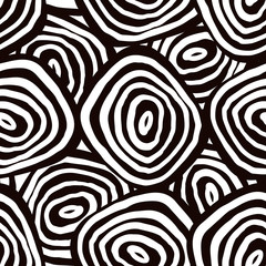 Hand drawn abstract geometric circles seamless pattern.