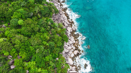 Amazing in nature, Beautiful koh tao island, surat thani, Thailand. Aerial Top View