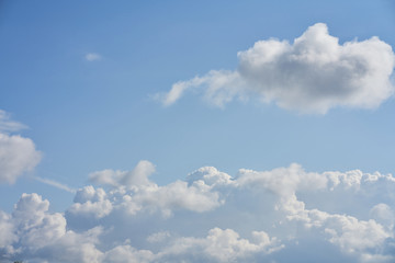 Beautiful blue cloudy sky nature background.The vast blue sky and clouds sky
