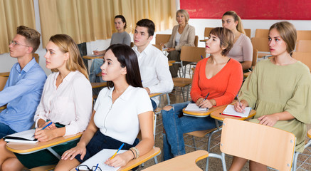 Group of people in lecture hall