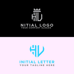 Modern Logo Set of HV logo designs, which inspire all companies. -Vectors