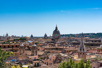 Fototapeta na wymiar View on Rome from Villa Borghese, Rome, Italy.