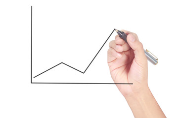 Hand drawing  chart, graph stock of growth