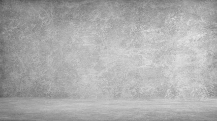 old empty room with concrete wall, grey interior background