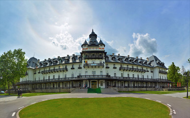 Obraz premium Calimanesti - Caciulata resort in Valcea county - Romania 12.May.2019 is situated along the valley of Olt