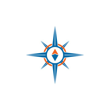 Compass icon logo design vector illustration template