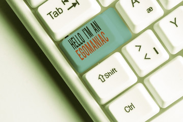 Writing note showing Hello I M An Egoanalysisiac. Business concept for Selfish Egocentric...