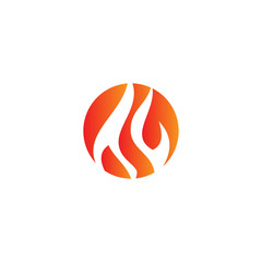 Fire icon logo design vector template