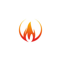 Fire icon logo design vector template
