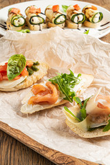 tasty sandwiches on the parchment