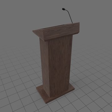 Wooden podium with microphone