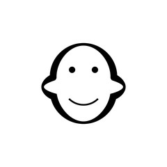 Cartoon head icon. User profile face symbol